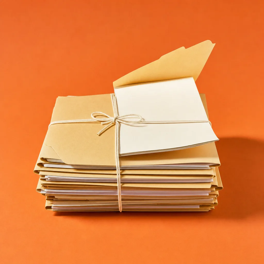 A stack of manila folders